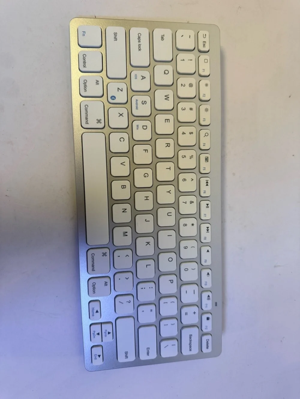 Anker White and Silver Bluetooth Wireless Keyboard